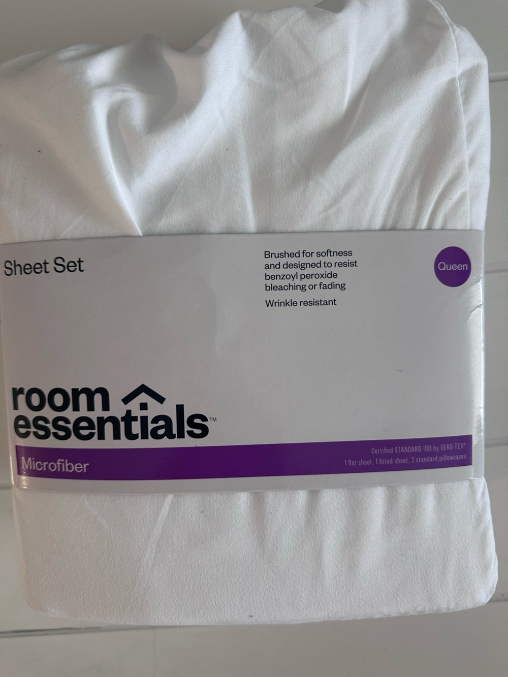 Room Essentials White Microfiber Sheet Set - Soft Finish